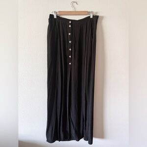 H&M Black Button Down Front Maxi Skirt